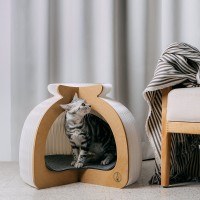 Creative Unique Design Foldable Cat House And Cattery With Felt Cushion For Small Pets