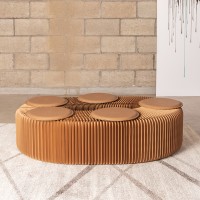 6 persons 28cm Height kraft honeycomb folding paper bench for fair couch living room Bench