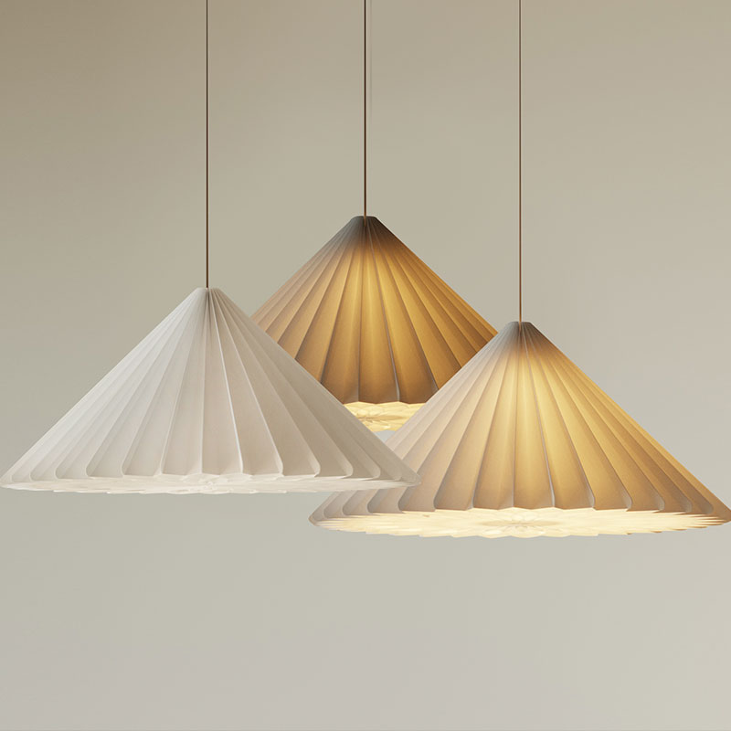 Craft Paper Drop Lighting Ceiling Lamp 3 Colors Lighting Foldable Paper Lampshade