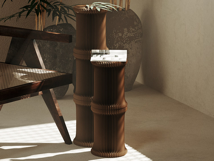 Bamboo    Cylindrical    Display Rack