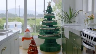 Honismart H1 Weihnachtsbaum, faltbarer Mini-Weihnachtsbaum aus Papier