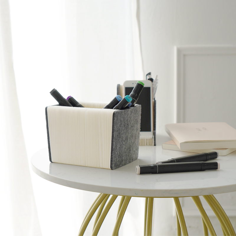Honismart Flexibler, faltbarer, ausziehbarer, quadratischer Stiftbox-Tisch-Organizer aus Papier