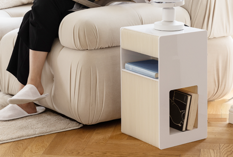 Kraft Paper Storage Multi-function Bedside Table for Living room (3)