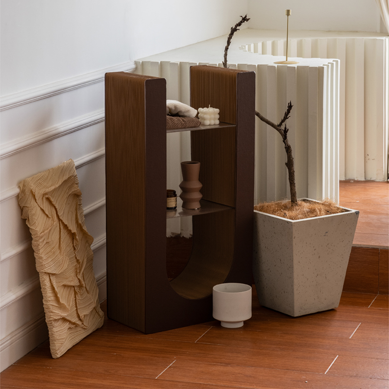 Mesa auxiliar de almacenamiento flexible plegable en forma de panal plegable de papel Kraft tipo acordeón ECO para sala de estar